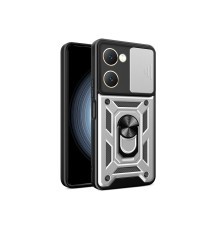 Vivo Y18 Kılıf Pars Lens Yüzüklü Silikon - Gümüş