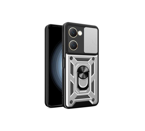 Vivo Y18 Kılıf Pars Lens Yüzüklü Silikon - Gümüş Vivo Y18 Kılıf Pars Lens Yüzüklü Silikon - Gümüş