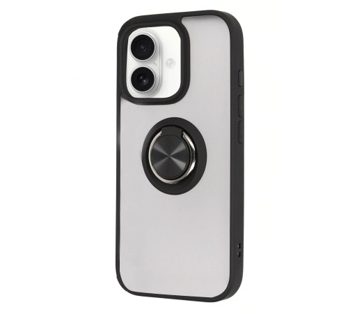 iPhone 16 Kılıf Montreal Yüzüklü Silikon Kapak - Siyah iPhone 16 Kılıf Montreal Yüzüklü Silikon Kapak - Siyah