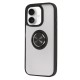 iPhone 16 Kılıf Montreal Yüzüklü Silikon Kapak - Siyah