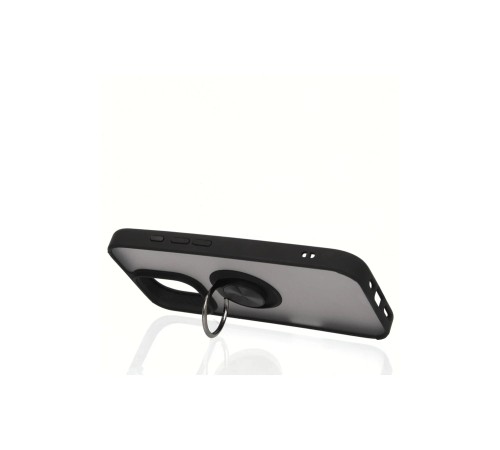 iPhone 16 Kılıf Montreal Yüzüklü Silikon Kapak - Siyah iPhone 16 Kılıf Montreal Yüzüklü Silikon Kapak - Siyah