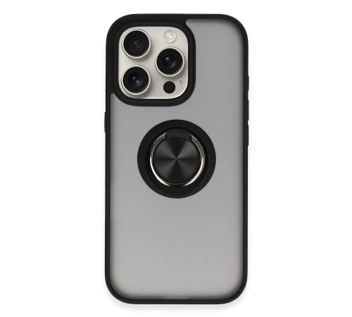 iPhone 16 Pro Kılıf Montreal Yüzüklü Silikon Kapak - Siyah iPhone 16 Pro Kılıf Montreal Yüzüklü Silikon Kapak - Siyah