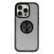iPhone 16 Pro Kılıf Montreal Yüzüklü Silikon Kapak - Siyah