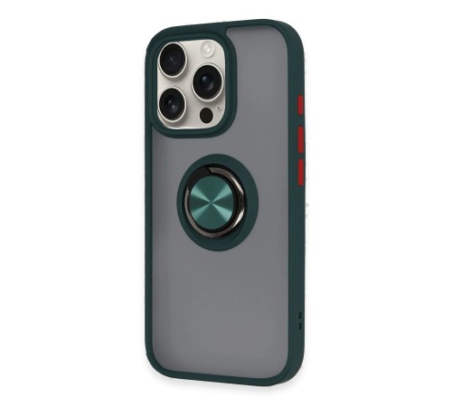 iPhone 16 Pro Kılıf Montreal Yüzüklü Silikon Kapak - Yeşil iPhone 16 Pro Kılıf Montreal Yüzüklü Silikon Kapak - Yeşil