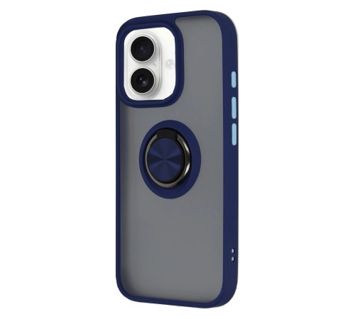 iPhone 16 Kılıf Montreal Yüzüklü Silikon Kapak - Lacivert iPhone 16 Kılıf Montreal Yüzüklü Silikon Kapak - Lacivert