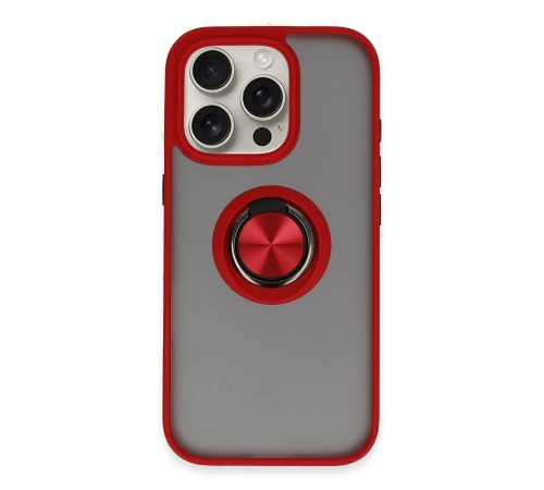 iPhone 16 Pro Max Kılıf Montreal Yüzüklü Silikon Kapak - Kırmızı iPhone 16 Pro Max Kılıf Montreal Yüzüklü Silikon Kapak - Kırmızı