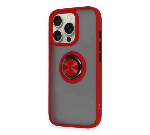 iPhone 16 Pro Max Kılıf Montreal Yüzüklü Silikon Kapak - Kırmızı iPhone 16 Pro Max Kılıf Montreal Yüzüklü Silikon Kapak - Kırmızı
