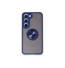 Samsung Galaxy S24 FE Kılıf Montreal Yüzüklü Silikon Kapak - Lacivert