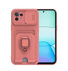 Xiaomi Mİ 11 Lite Kılıf Zuma Kartvizitli Yüzüklü Silikon - Pembe