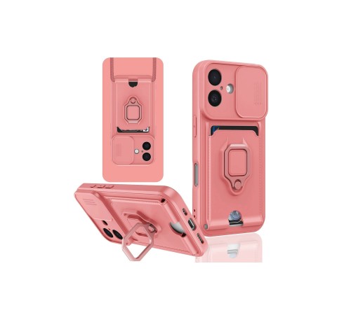 iPhone 16 Kılıf Zuma Kartvizitli Yüzüklü Silikon - Pembe iPhone 16 Kılıf Zuma Kartvizitli Yüzüklü Silikon - Pembe