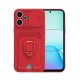 Xiaomi Redmi 13 4G Kılıf Zuma Kartvizitli Yüzüklü Silikon - Kırmızı