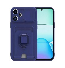 Xiaomi Redmi 13 4G Kılıf Zuma Kartvizitli Yüzüklü Silikon - Lacivert