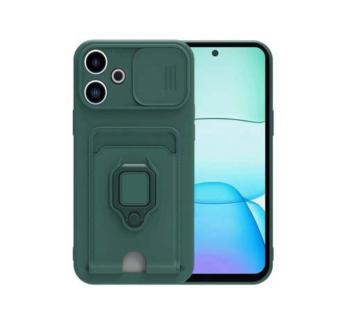 Xiaomi Redmi 13 4G Kılıf Zuma Kartvizitli Yüzüklü Silikon - Yeşil Xiaomi Redmi 13 4G Kılıf Zuma Kartvizitli Yüzüklü Silikon - Yeşil