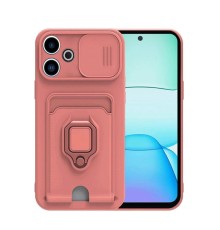 Xiaomi Redmi 13 4G Kılıf Zuma Kartvizitli Yüzüklü Silikon - Pembe