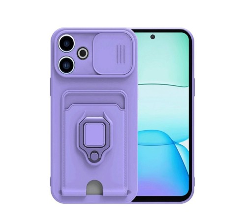Xiaomi Redmi 13 4G Kılıf Zuma Kartvizitli Yüzüklü Silikon - Lila Xiaomi Redmi 13 4G Kılıf Zuma Kartvizitli Yüzüklü Silikon - Lila