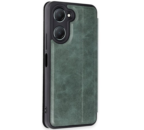 Vivo Y18 Kılıf Flip Cover - Koyu Yeşil