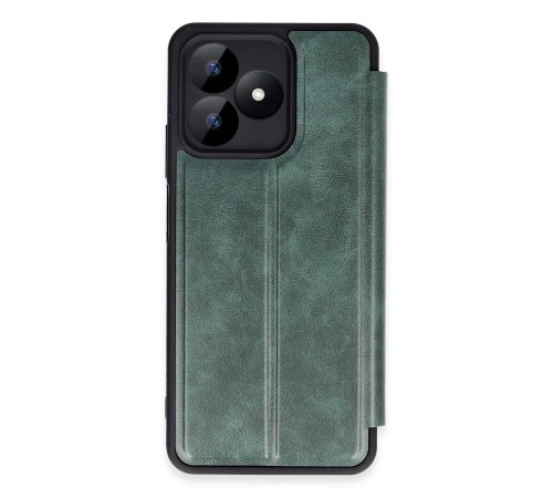 Realme Note 50 4G Kılıf Flip Cover - Koyu Yeşil