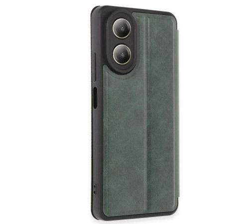 Oppo A38 Kılıf Flip Cover - Koyu Yeşil