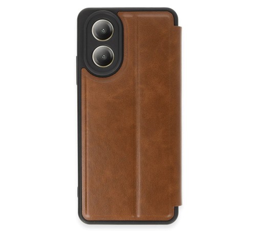 Oppo A38 Kılıf Flip Cover - Taba
