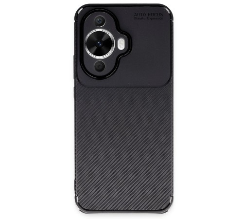 Huawei Nova 12S Kılıf Auto Focus Karbon Kapak - Siyah Huawei Nova 12S Kılıf Auto Focus Karbon Kapak - Siyah