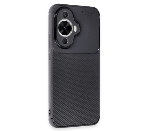 Huawei Nova 12S Kılıf Auto Focus Karbon Kapak - Siyah Huawei Nova 12S Kılıf Auto Focus Karbon Kapak - Siyah
