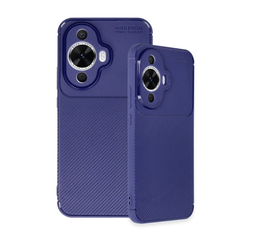 Huawei Nova 12S Kılıf Auto Focus Karbon Kapak - Lacivert Huawei Nova 12S Kılıf Auto Focus Karbon Kapak - Lacivert