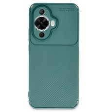 Huawei Nova 12S Kılıf Auto Focus Karbon Kapak - Koyu Yeşil