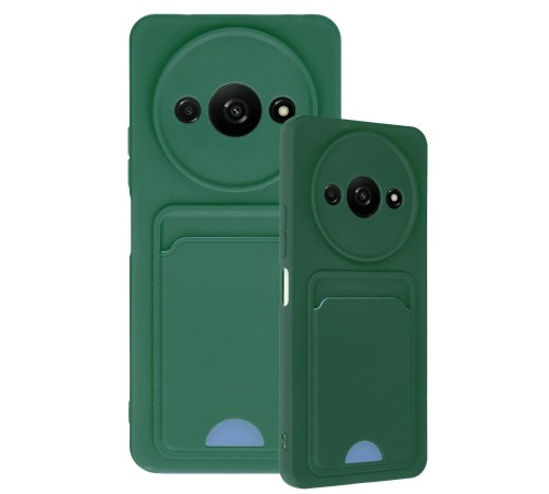 Xiaomi Redmi A3 4G Kılıf Kelvin Kartvizitli Silikon - Koyu Yeşil Xiaomi Redmi A3 4G Kılıf Kelvin Kartvizitli Silikon - Koyu Yeşil