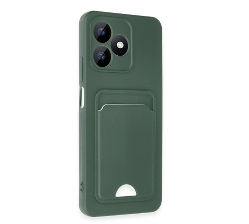 Realme Note 50 4G Kılıf Kelvin Kartvizitli Silikon - Koyu Yeşil Realme Note 50 4G Kılıf Kelvin Kartvizitli Silikon - Koyu Yeşil