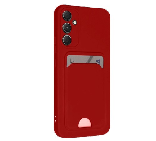 Samsung Galaxy S24 FE Kılıf Kelvin Kartvizitli Silikon - Kırmızı Samsung Galaxy S24 FE Kılıf Kelvin Kartvizitli Silikon - Kırmızı