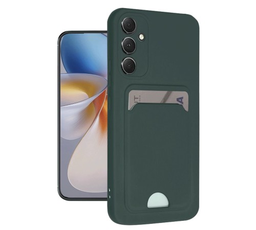 Samsung Galaxy S24 FE Kılıf Kelvin Kartvizitli Silikon - Koyu Yeşil Samsung Galaxy S24 FE Kılıf Kelvin Kartvizitli Silikon - Koyu Yeşil