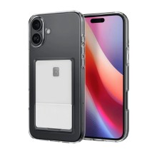 iPhone 16 Kılıf Kart Şeffaf Silikon - Şeffaf