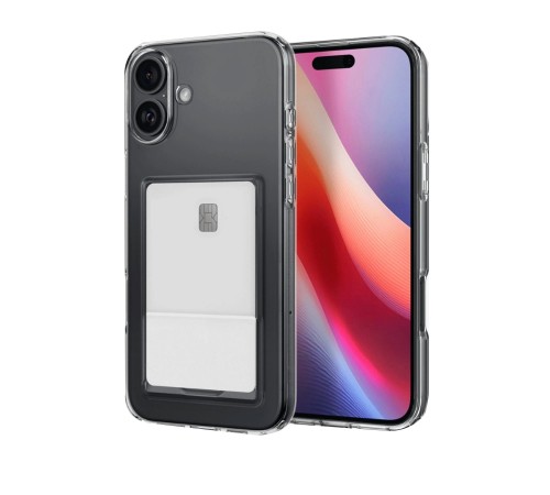 iPhone 16 Kılıf Kart Şeffaf Silikon - Şeffaf iPhone 16 Kılıf Kart Şeffaf Silikon - Şeffaf
