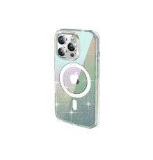 iPhone 15 Pro Rasasi Simli Magsafe Kapak - Şeffaf