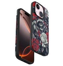 iPhone 14 Flower Series Magsafe Kapak - Siyah