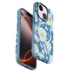 iPhone 14 Flower Series Magsafe Kapak - Mavi
