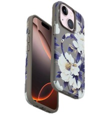 iPhone 14 Flower Series Magsafe Kapak - Gri