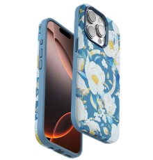 iPhone 14 Pro Flower Series Magsafe Kapak - Mavi