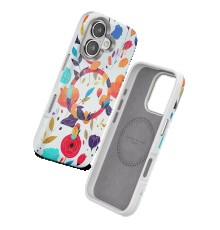 iPhone 16 Flower Series Magsafe Kapak - Beyaz