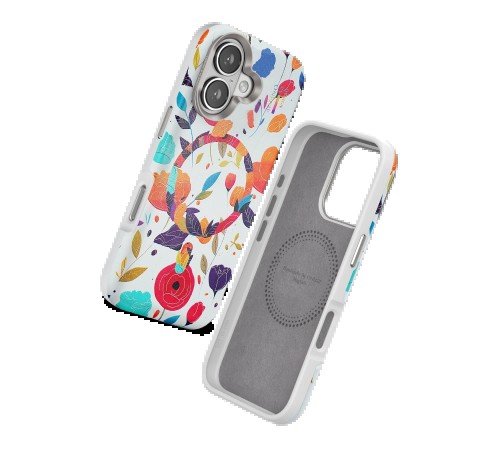 iPhone 16 Flower Series Magsafe Kapak - Beyaz iPhone 16 Flower Series Magsafe Kapak - Beyaz