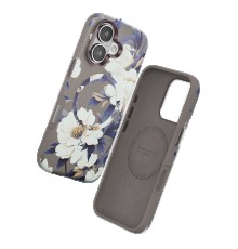 iPhone 16 Flower Series Magsafe Kapak - Gri