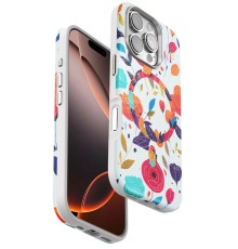 iPhone 16 Pro Max Flower Series Magsafe Kapak - Beyaz
