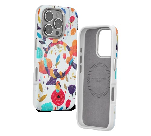 iPhone 16 Pro Max Flower Series Magsafe Kapak - Beyaz iPhone 16 Pro Max Flower Series Magsafe Kapak - Beyaz