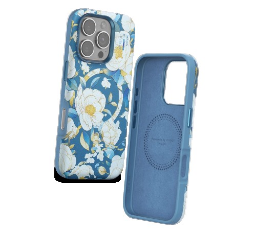 iPhone 16 Pro Max Flower Series Magsafe Kapak - Mavi iPhone 16 Pro Max Flower Series Magsafe Kapak - Mavi
