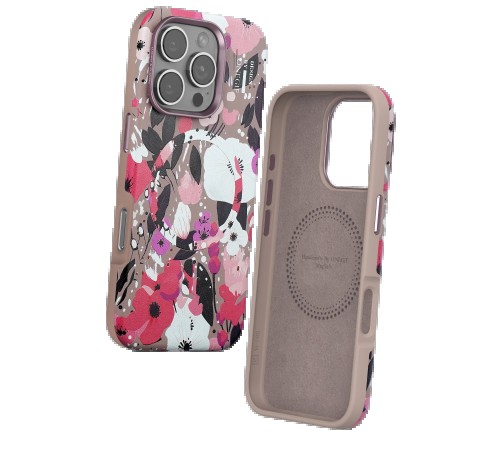 iPhone 16 Pro Max Flower Series Magsafe Kapak - Pembe iPhone 16 Pro Max Flower Series Magsafe Kapak - Pembe