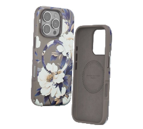 iPhone 16 Pro Max Flower Series Magsafe Kapak - Gri iPhone 16 Pro Max Flower Series Magsafe Kapak - Gri