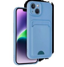 iPhone 14 Kılıf Kelvin Kartvizitli Silikon - Mavi