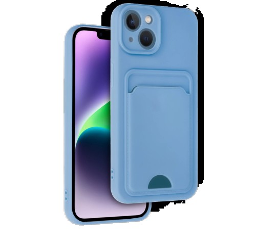 iPhone 14 Kılıf Kelvin Kartvizitli Silikon - Mavi iPhone 14 Kılıf Kelvin Kartvizitli Silikon - Mavi