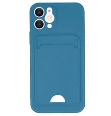 iPhone 12 Kılıf Kelvin Kartvizitli Silikon - Mavi