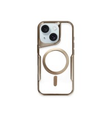 iPhone 15 Kılıf Boyi Magsafe Silikon Kapak - Kahverengi